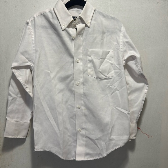 Michael James kids white button up collared shirt size 8 - Picture 1 of 7